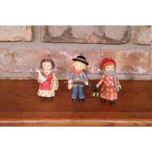 3 Vintage Country Kids Bradford Ornaments, Farmhouse Christmas Collectible